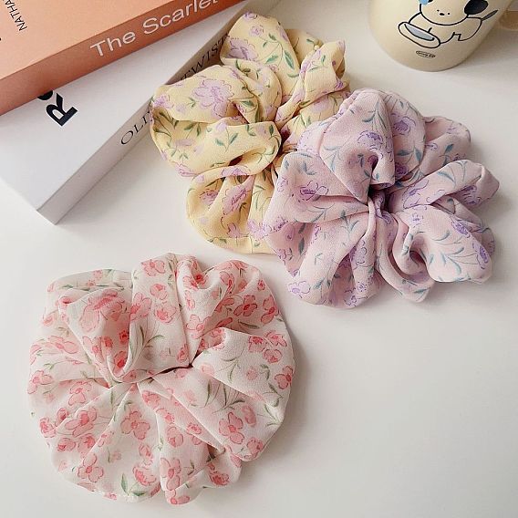 Vintage Floral Hair Tie for Girls, Boho Headband with Delicate Print and Lightweight Fabric