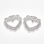Brass Links/Connectors, Heart, Nickel Free
