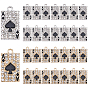 30Pcs 2 Colors Alloy Rhinestone Pendants, Playing Card with Ace of Spades Charms, with Enamel