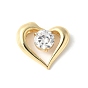 Латунные микропаве прозрачные подвески с фианитом, без кадмия и без свинца, сердце