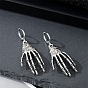 Gothic Punk Skull Hand Pendant Earrings Necklace Set for Retro European Jewelry