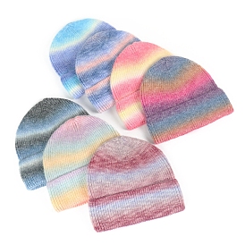 Шапка-бини с манжетами из нити полиакрилонитрила, зимняя теплая вязаная шапка для женщин