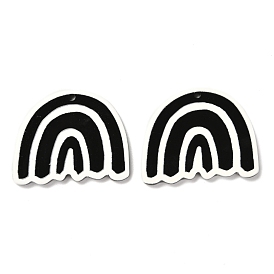 Opaque Acrylic Pendants, Black & White, Rainbow