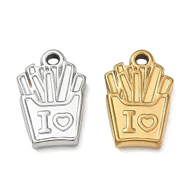 Pendentifs en acier inoxydable, puces charmes
