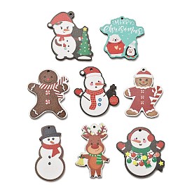 Wood Pendants, Christmas Theme Charms