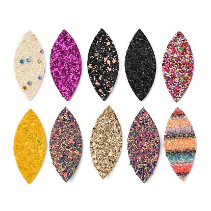 PU Leather Big Pendants, with Sequins, Horse Eye
