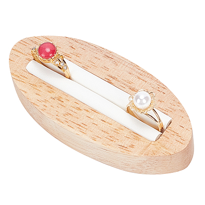 Деревянный поднос для колец, органайзер для хранения колец из искусственной кожи для домашнего ящика спальни