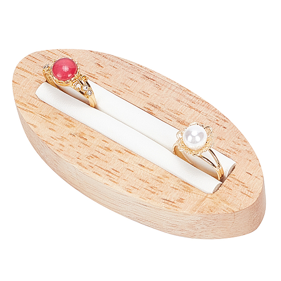 Деревянный поднос для колец, органайзер для хранения колец из искусственной кожи для домашнего ящика спальни