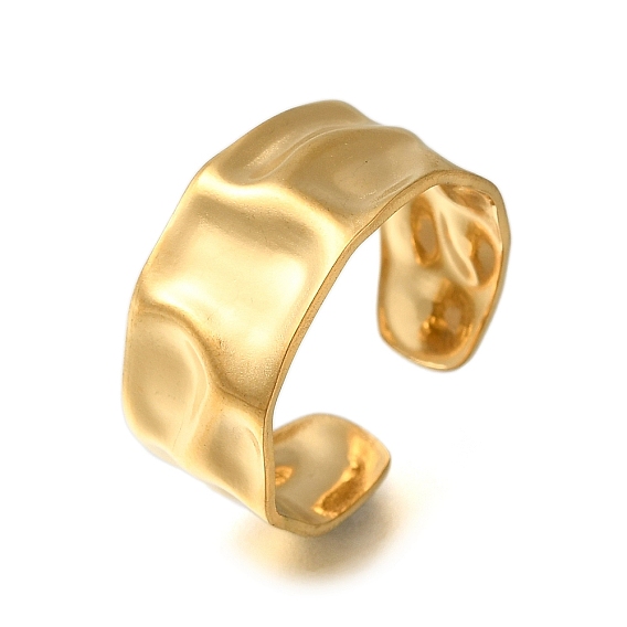 304 открытая манжета из нержавеющей стали, широкое кованое кольцо для женщин