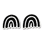 Opaque Acrylic Pendants, Black & White, Rainbow
