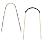 Bag Strap Chains, Iron Curb Link Chains with PU Leather, with Swivel Lobster Claw Clasps