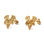 304 Stainless Steel Stud Earrings, Lotus flower