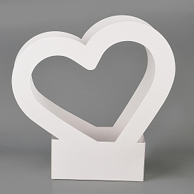 Valentine's Day Heart Shaped Paper Flower Storage Gift Boxes, Bouquet Packaging Case