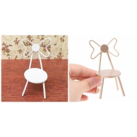 Miniature Alloy Backrest Butterfly Chair, for Dollhouse Accessories Pretending Prop Decorations