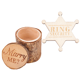 Fingerinspire Star Ring Security Word Badge, with Wooden Storage Boxes, Jewelry Boxes