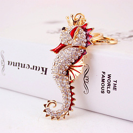 Sparkling Seahorse Keychain Pendant for Women's Bags and Cars - Ocean Animal Jewelry