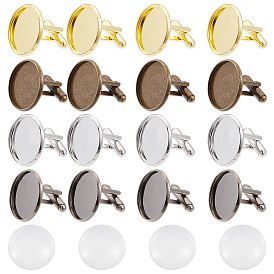 Набор для самостоятельного изготовления запонок в форме купола, включая латунные запонки, Кабошоны из стекла