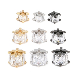 Латунные прозрачные бусины из кубического циркония, кубические, долговечный, стойки покрытие, без свинца и без кадмия