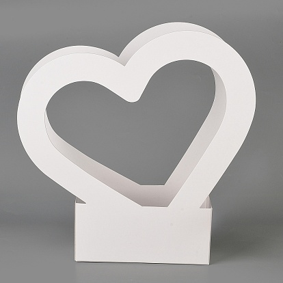 Valentine's Day Heart Shaped Paper Flower Storage Gift Boxes, Bouquet Packaging Case