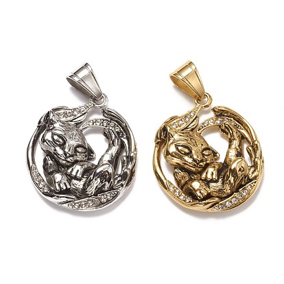 304 подвески из нержавеющей стали, с микро проложить кубического циркония, леопард