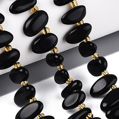 Природные обсидиана бисер нитей, самородки, Топ пробуренной, упавший камень, с бисером