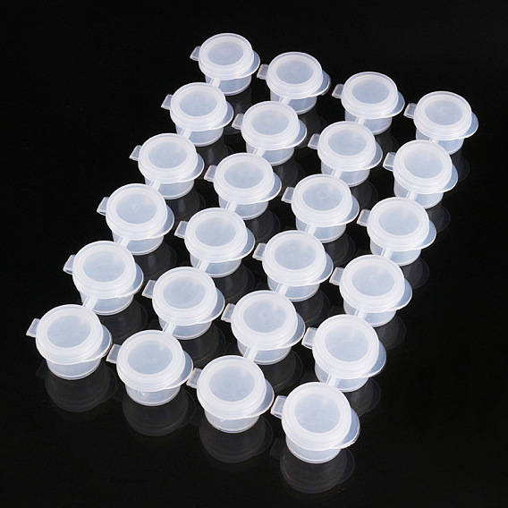 Plastic Empty Paint Cups with Lids, 6 Pots Mini Paint Pots Strips, for Paint Case Art Palette Supplies