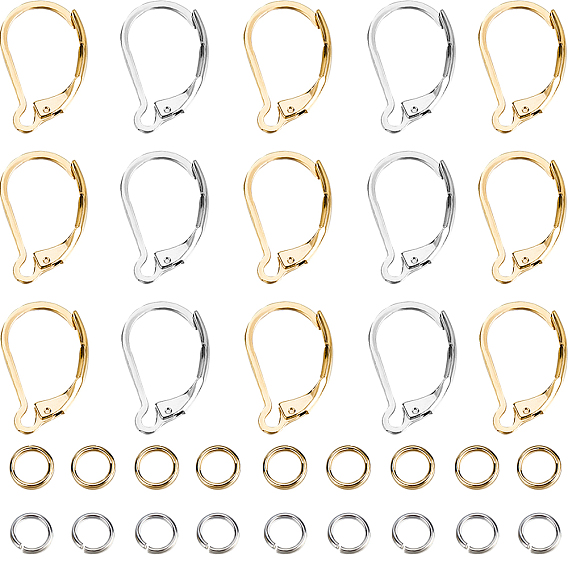 Наборы для поиска сережек, включает 60 шт. 304 фурнитуру из нержавеющей стали, 60шт стойки с покрытием из латуни