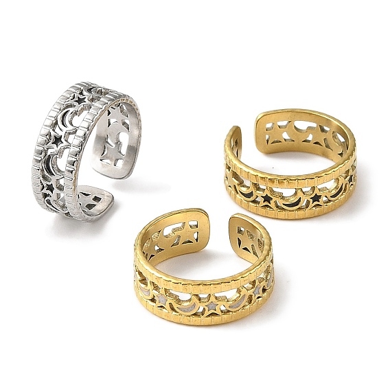 Ионное покрытие (ip) 304 открытая манжета из нержавеющей стали для женщин, с эмалью