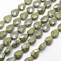 Electroplated Glass Beads Strands, Faceted Teardrop