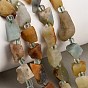 Natural Flower Amazonite Beads Strands, Raw Rough, Nuggets, with Seed Beads
