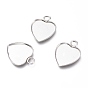 304 подвесные кабошоны из нержавеющей стали для модных украшений., сердце