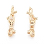 Brass Fold Over Clasps, Cadmium Free & Nickel Free & Lead Free, Bowknot