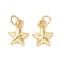 Star Brass Pendant Rhinestone Settings, with Jump Rings, Cadmium Free & Nickel Free & Lead Free