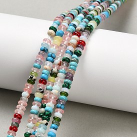 Натуральные и синтетические, смешанные драгоценный камень бисер пряди, рондель, смешанные окрашенные и неокрашенные