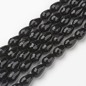 Натуральный белый нефритовый шарик нити, окрашенные, граненые, капля