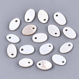 Natural Freshwater Shell Charms, Oval