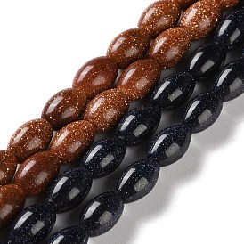 Synthetic Goldstone Beads Strands, Rice