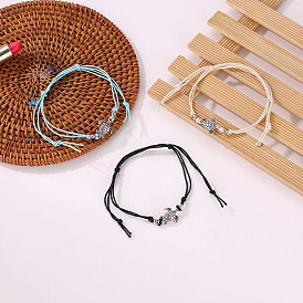 3шт. регулируемые браслеты из сплава черепахового цвета из пенькового шнура