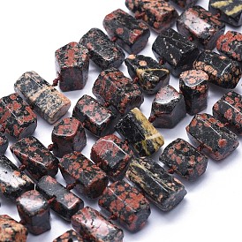 Natürliche rote Schneeflocke Obsidian Perlen Stränge, Sechskantprisma