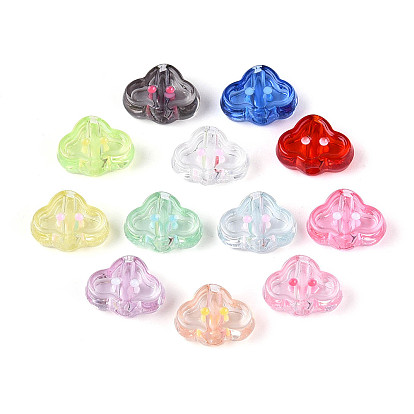 Прозрачные акриловые бусины, облако, с эмалью