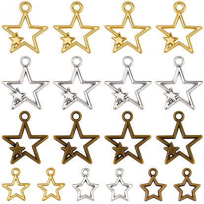 180 подвески из цинкового сплава в тибетском стиле, звезда
