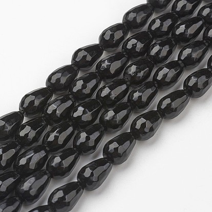 Натуральный белый нефритовый шарик нити, окрашенные, граненые, капля