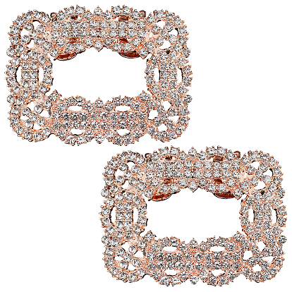 Украшение обуви из сплава со стразами, съемный зажим для пряжки для обуви, прямоугольные