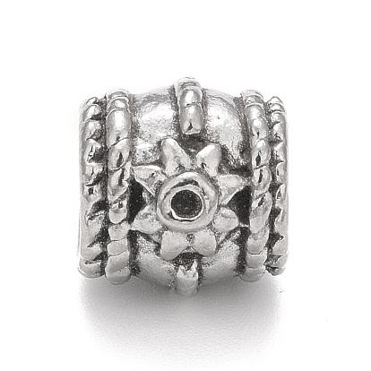 304 Stainless Steel European Beads, Large Hole Beads, Barrel
