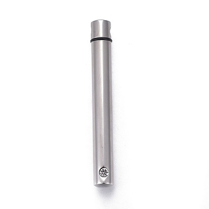 304 Stainless Steel Pendants, with Rhinestone, Column, Crystal