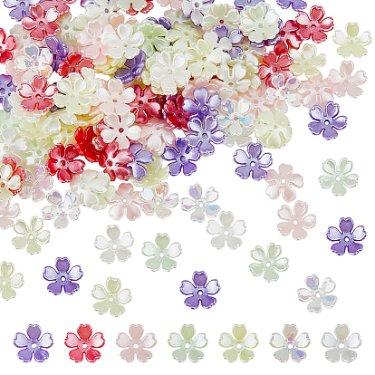 280шт 7 цвета акриловые колпачки для бусин, цветок