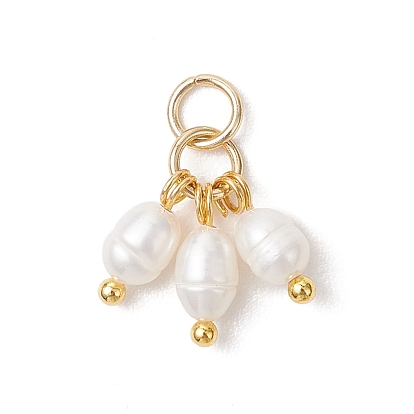 Подвески из натурального культивированного пресноводного жемчуга, рисовое очарование, с латунными штифтами