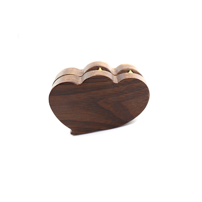 Wooden Couple Rings Boxes, Velvet Inside, with Magnetic Clasps, for Wedding, Jewelry Storage Case