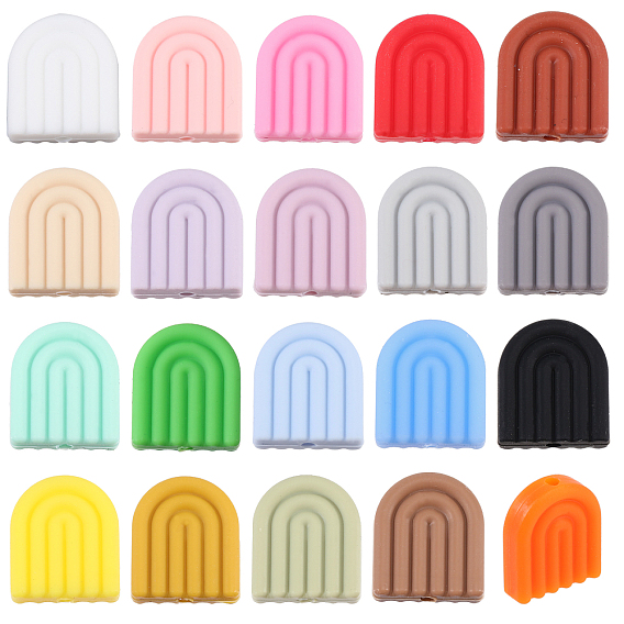 40 шт 20 стили радужная арка пищевой экологически чистый силиконовый фокус бусины, изготовление ожерелий diy