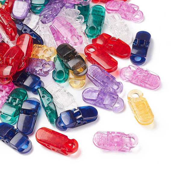 Transparent Eco-Friendly PC Plastic Baby Pacifier Clips